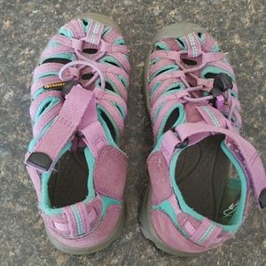 Kids purple and teal Keen Sandels